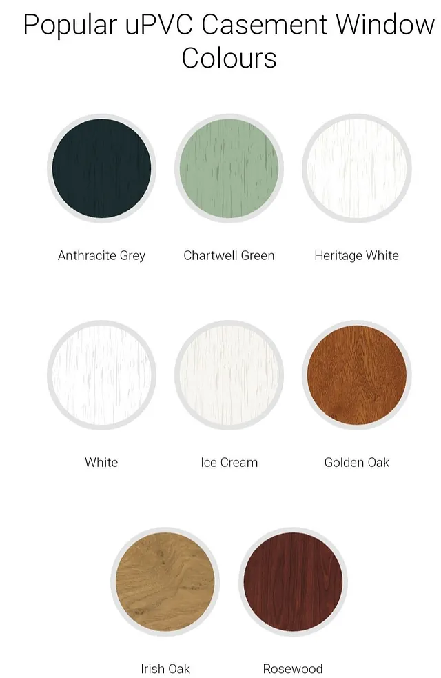 Popular uPVC Casement Window Colours